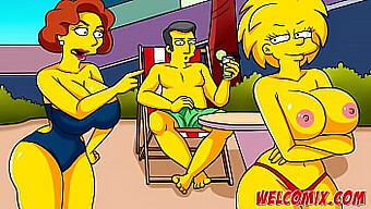 Simpsons Cartoons Mit Karibischen Babes Mit Großen Ärschen Und Brüsten