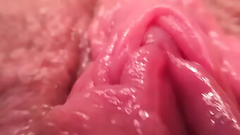 Close-Up Van Een Strak Poesje Orgasme Voor De Webcam