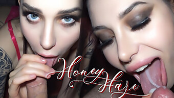 Homemade Video: Honey Haze Gives A Blowjob To Her Stepsister After School