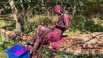 Adorable Girl Gets Covered In Mud And Gunk In Steamy Pink Attire