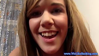 A young European teen gives a blowjob and receives a facial in this amateur video