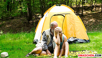 European Teen'S Intimate Picnic With Her Elderly Lover